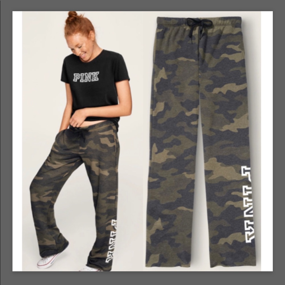 VS Pink camo boyfriend pants large